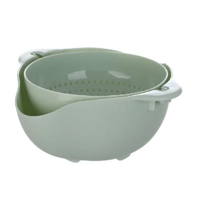 2Pcs Vegetable Wash Basket Kitchen Tool Home Use Drainage Basket Vegetable Wash Basket Rotating Double Layer